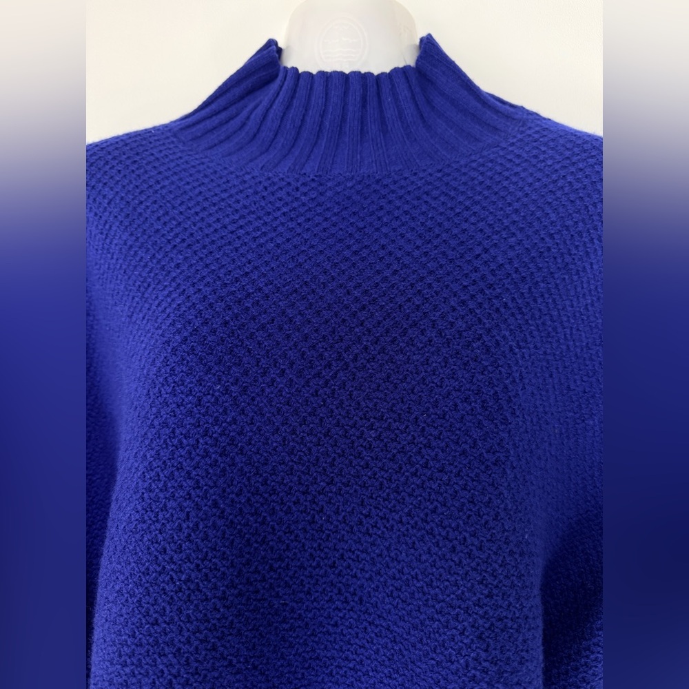 Everlane Royal Blue STOOPWAFFLE 100% CASHMERE TURTLENECK SWEATER Wome size M/L - Picture 5 of 8